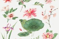 Japanese postcard plant tranquility creativity. | Free Photo Illustration - rawpixel